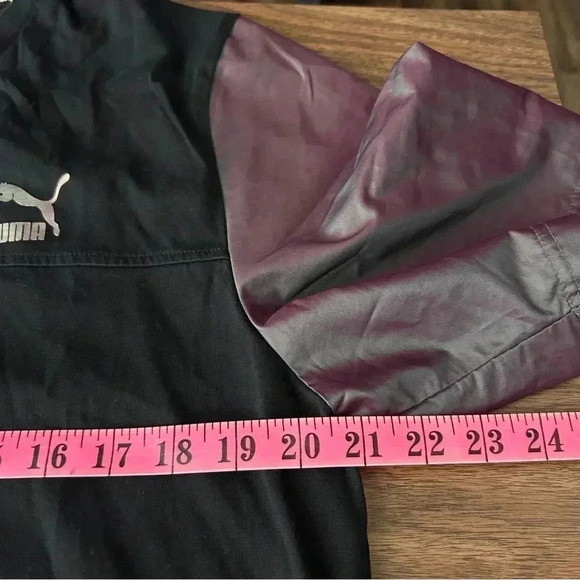 Puma Shirt Mens Black Purple Logo Short  Sleeve Athletic T- Shirt Colorblock L - Picture 6 of 8